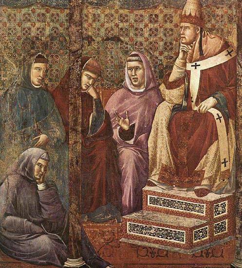 GIOTTO di Bondone St Francis Preaching before Honorius III France oil painting art